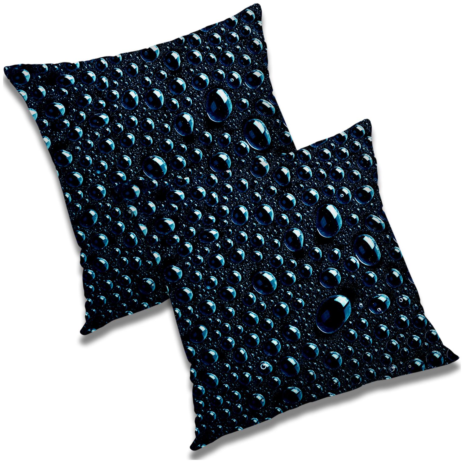 

RADANYA 3d printed Polyester Black Cushion Cover ( Regular Pack of 2 )