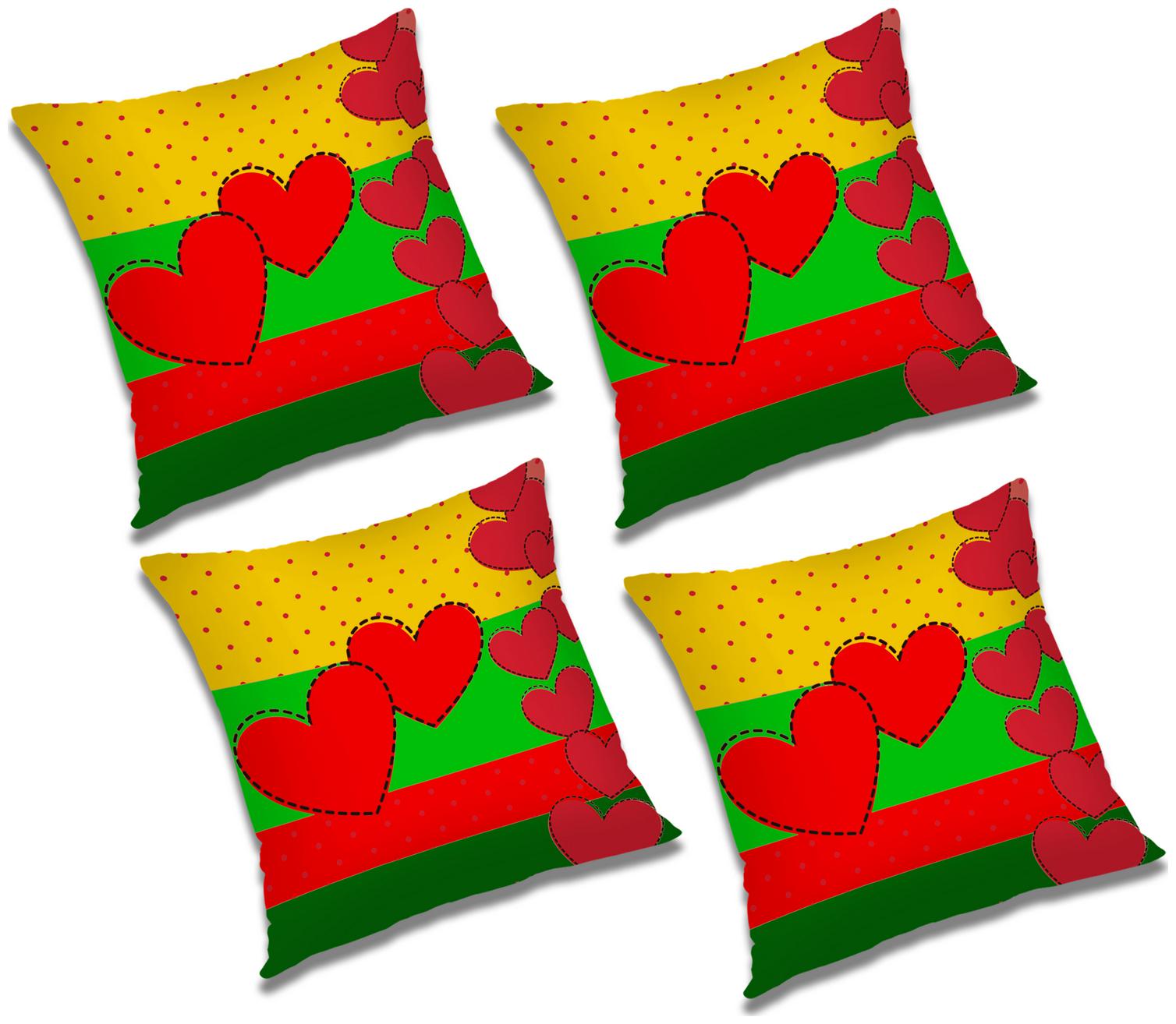 

RADANYA 3D Printed Cushion Cover with Filler (Set of 4) 16x16 inch
