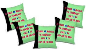 RADANYA 3d printed Polyester Blue Cushion Cover ( Large , Pack of 5 )