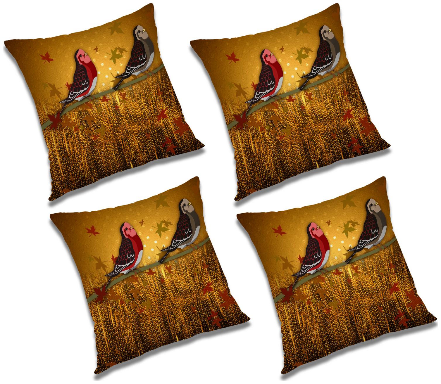 

RADANYA 3d printed Polyester Brown Cushion Cover ( Regular Pack of 4 )