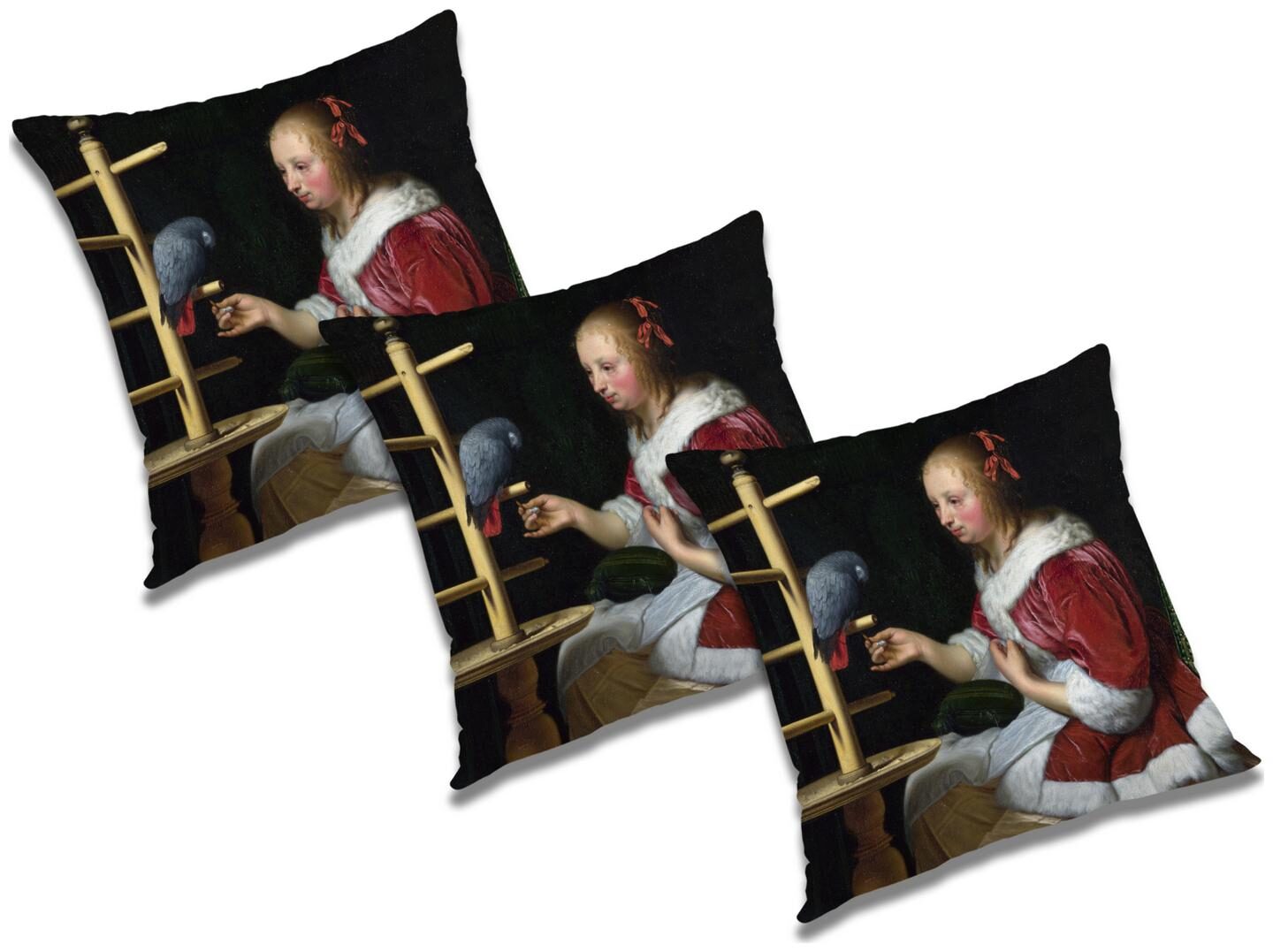 

RADANYA 3d printed Polyester Green Cushion Cover ( Small Pack of 3 )