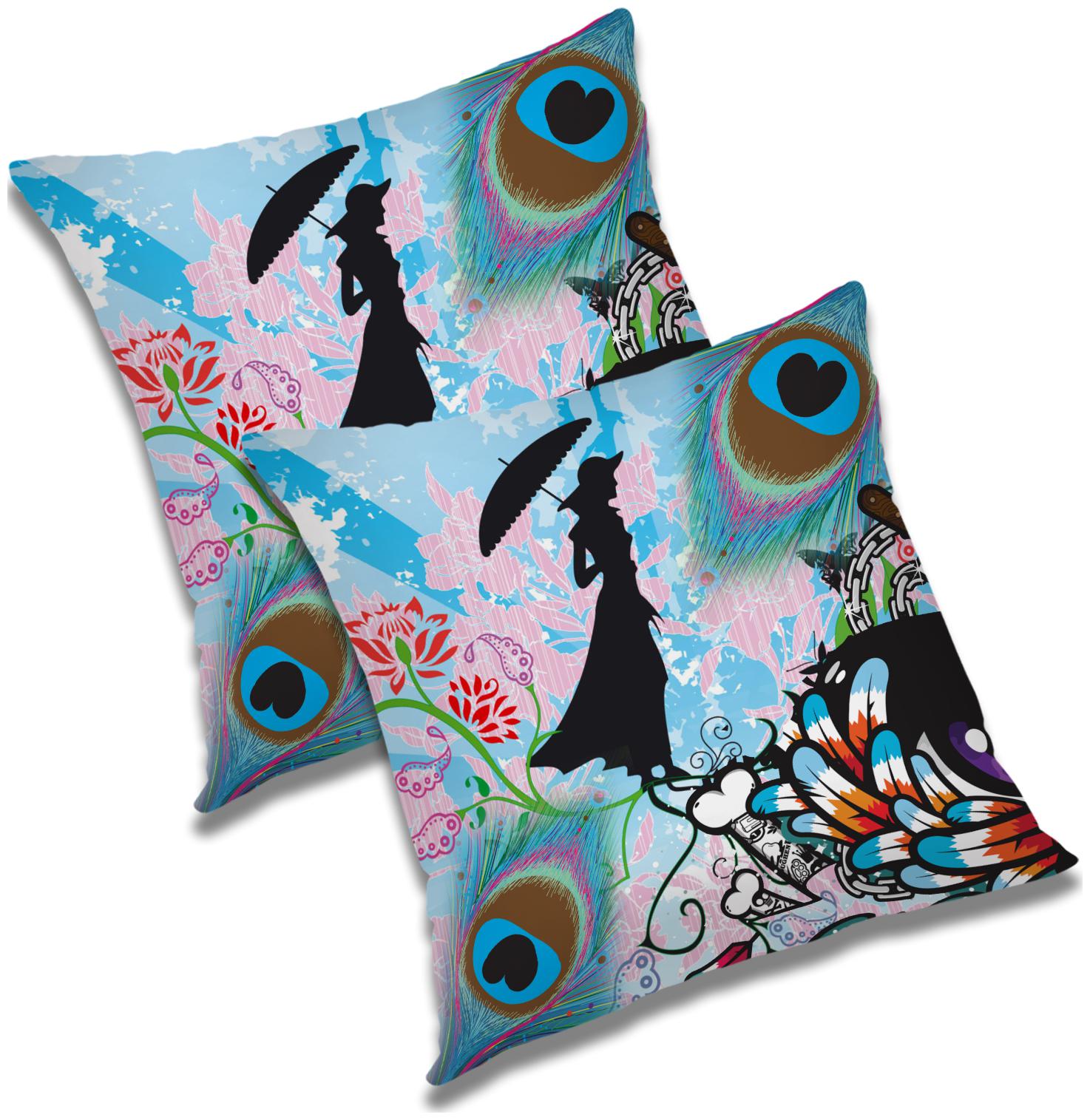 

RADANYA 3D Printed Cushion Cover with Filler Set 12X12 inch