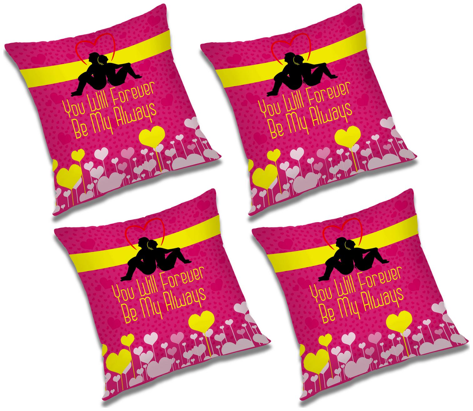 

RADANYA 3d printed Polyester Pink Cushion Cover ( Small Pack of 4 )