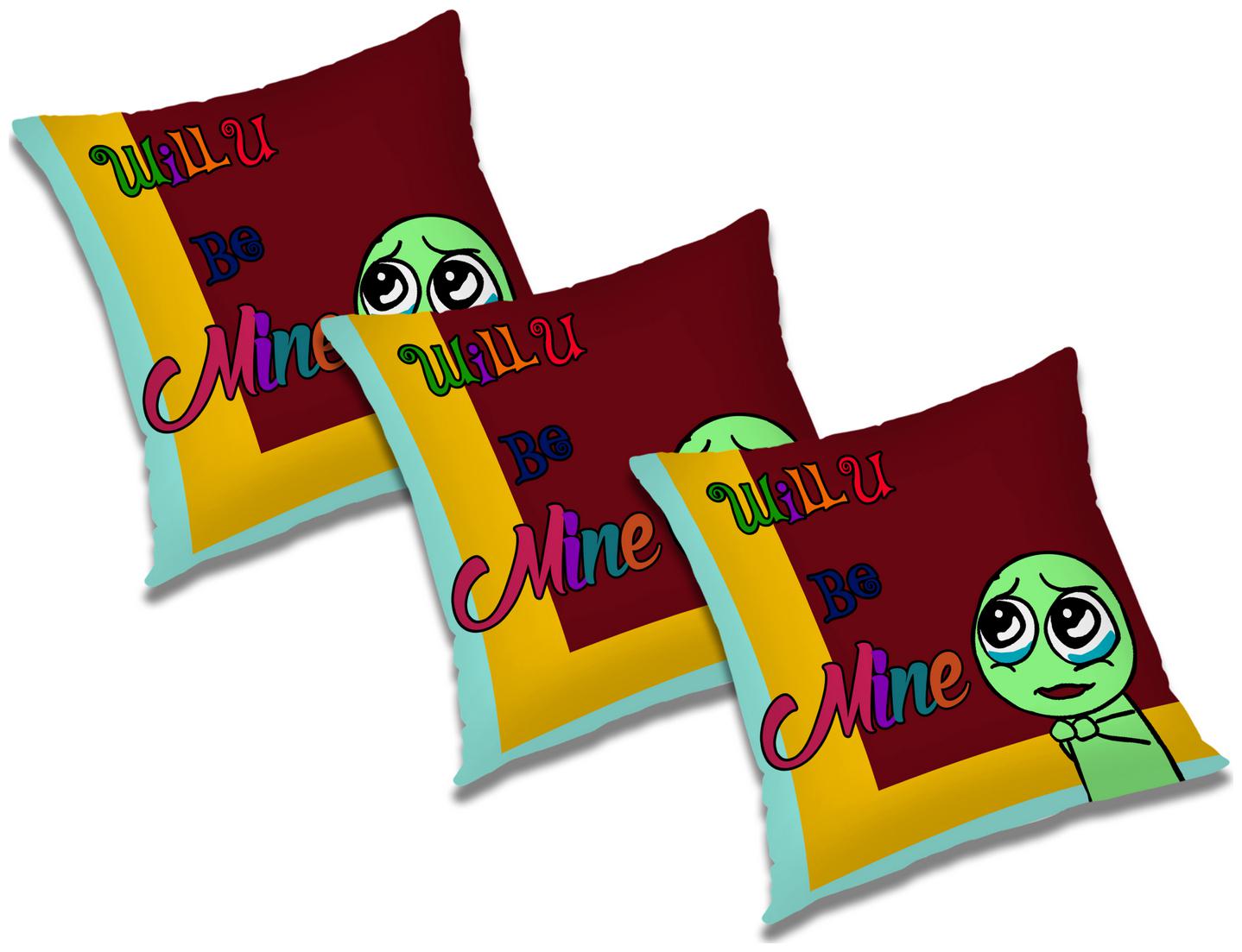 

RADANYA 3D Printed Cushion Cover with Filler (Set of 3) 24x24 inch