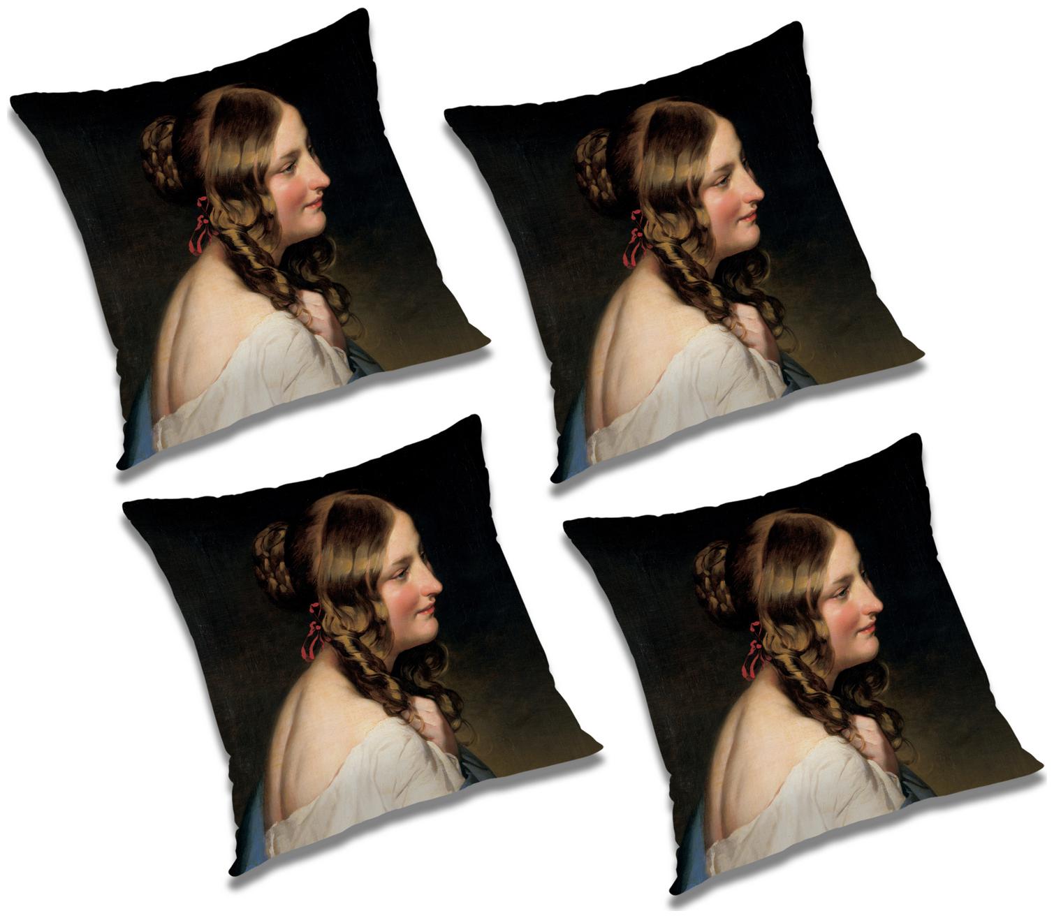 

RADANYA 3D Printed Cushion Cover with Filler (Set of 4) 16x16 inch