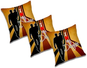 RADANYA 3D Printed Cushion Cover with Filler (Set of 3) 24x24 inch