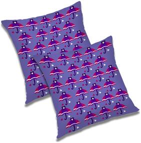 RADANYA 3d printed Polyester Blue Cushion Cover ( Small , Pack of 2 )