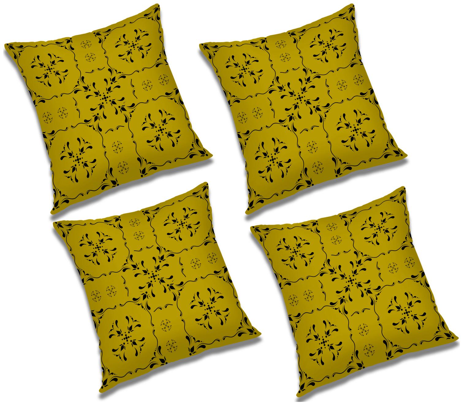 

RADANYA 3D Printed Cushion Cover with Filler (Set of 4) 16x16 inch