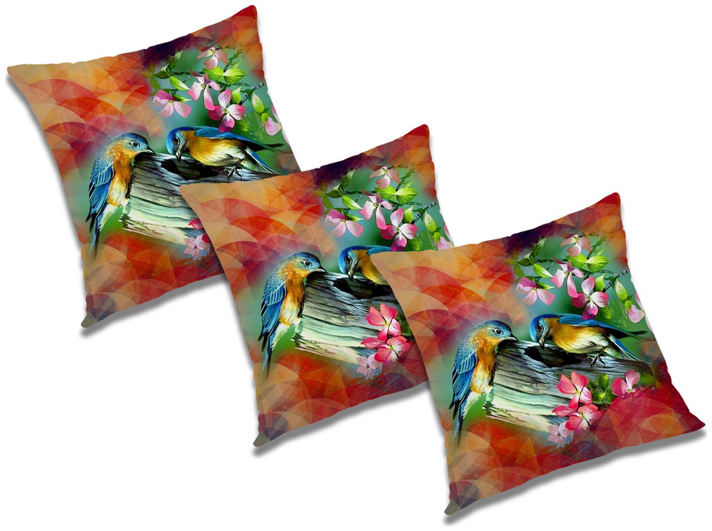 

RADANYA 3D Printed Cushion Cover with Filler (Set of 3) 12X12 inch