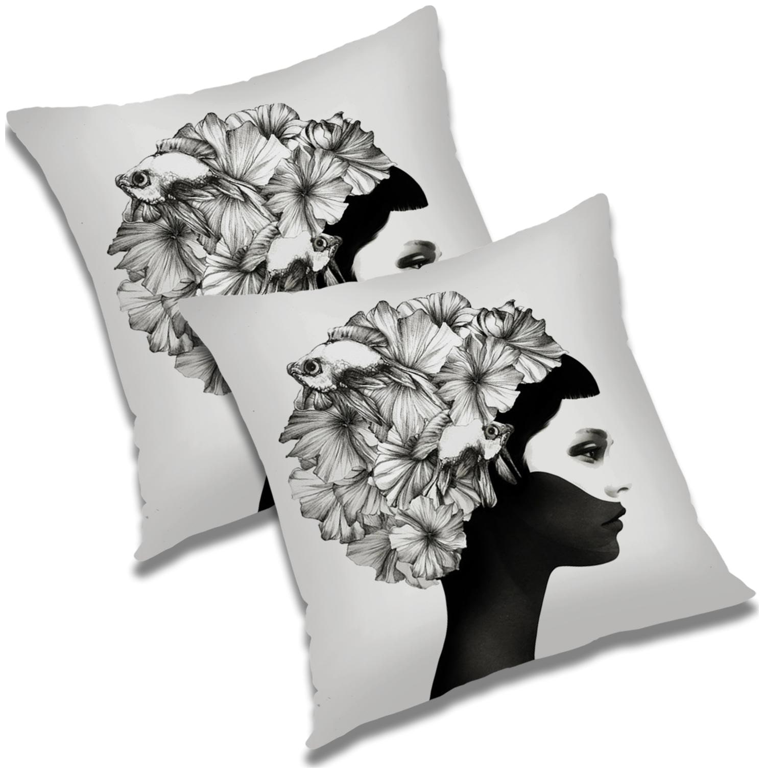 

RADANYA Abstract Polyester White Cushion Cover ( Extra large Pack of 2 )