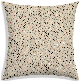 RADANYA Abstract Polyester Beige Cushion Cover ( Regular , Pack of 1 )