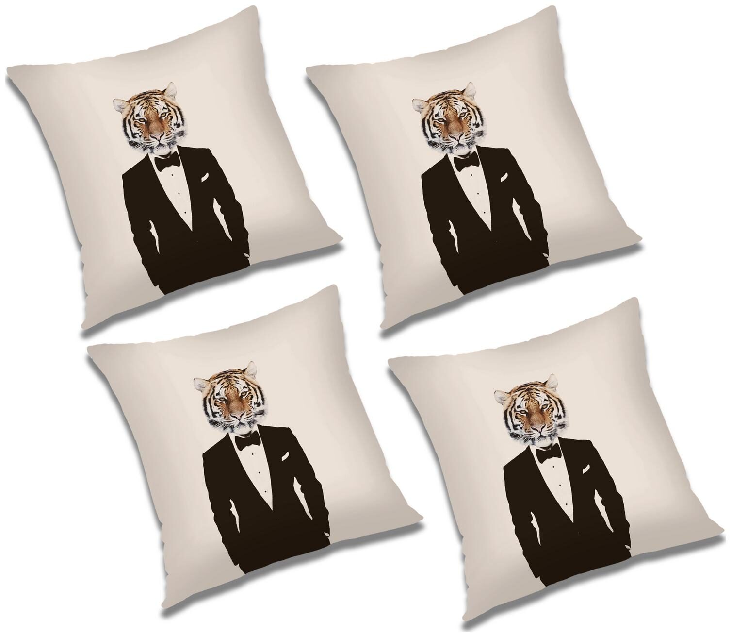 

RADANYA Abstract Polyester Beige Cushion Cover ( Large Pack of 4 )