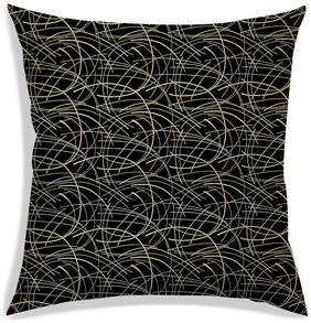 RADANYA Abstract Polyester Black Cushion Cover ( Large , Pack of 1 )
