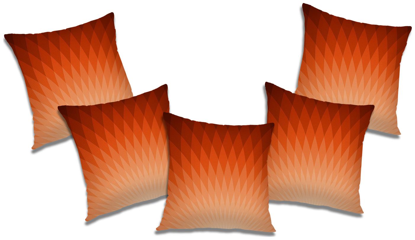 

RADANYA Abstract Polyester Orange Cushion Cover ( Extra large Pack of 5 )