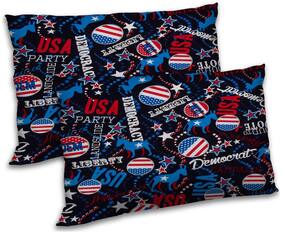 RADANYA Polyester Abstract Pillow Covers ( Pack of 2 , Black )
