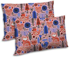 RADANYA Polyester Abstract Pillow Covers ( Pack of 2 , Peach )