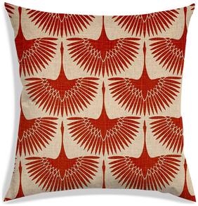 RADANYA Abstract Polyester Beige Cushion Cover ( Small , Pack of 1 )