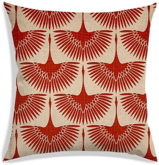 RADANYA Abstract Polyester Beige Cushion Cover ( Small , Pack of 1 )