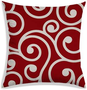 RADANYA Abstract Polyester Red Cushion Cover ( Regular , Pack of 1 )