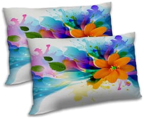 RADANYA Polyester Abstract Pillow Covers ( Pack of 2 , Multi )