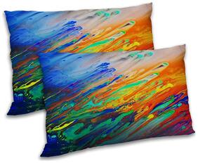 RADANYA Polyester Abstract Pillow Covers ( Pack of 2 , Multi )