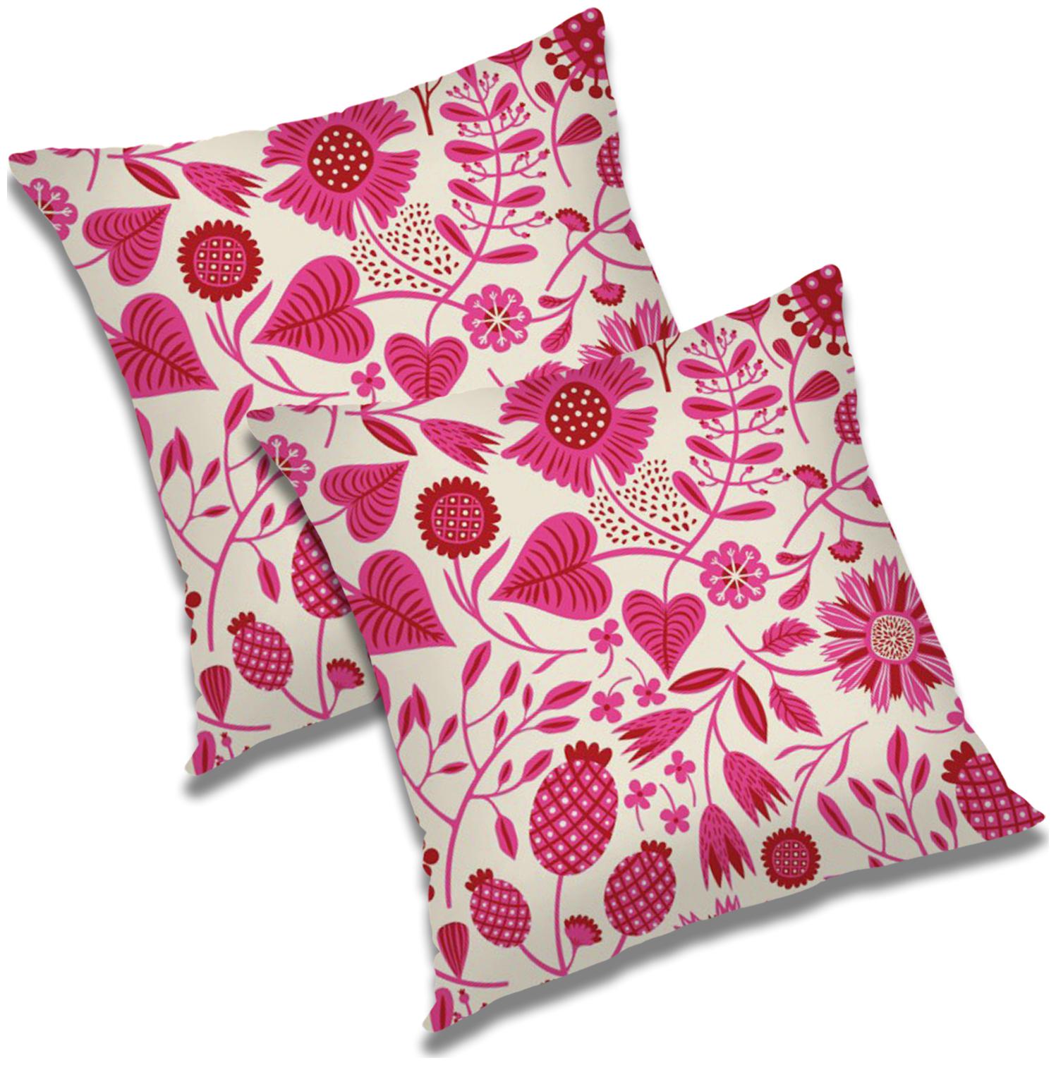 

RADANYA Abstract Polyester Red Cushion Cover ( Extra large Pack of 2 )