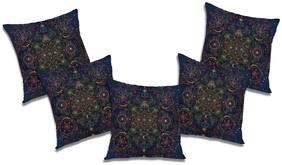 RADANYA Abstract Polyester Black Cushion Cover ( Extra large , Pack of 5 )