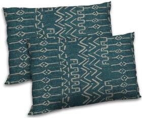 RADANYA Polyester Abstract Pillow Covers ( Pack of 2 , Green )