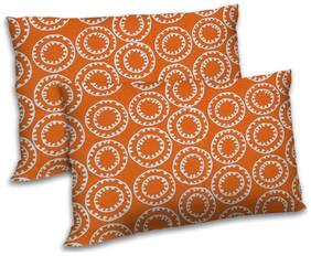 RADANYA Polyester Abstract Pillow Covers ( Pack of 2 , Orange )