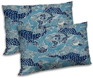 RADANYA Polyester Printed Pillow Covers ( Pack of 2 , Blue )