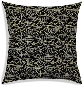 RADANYA Abstract Polyester Black Cushion Cover ( Extra large , Pack of 1 )