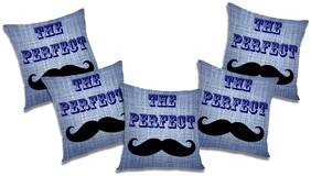 RADANYA Abstract Polyester Blue Cushion Cover ( Extra large , Pack of 5 )