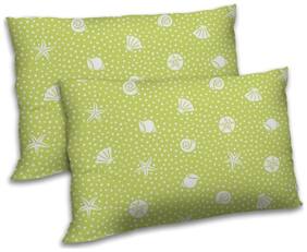 RADANYA Polyester Floral Pillow Covers ( Pack of 2 , Green )