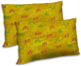 RADANYA Polyester Abstract Pillow Covers ( Pack of 2 , Yellow )