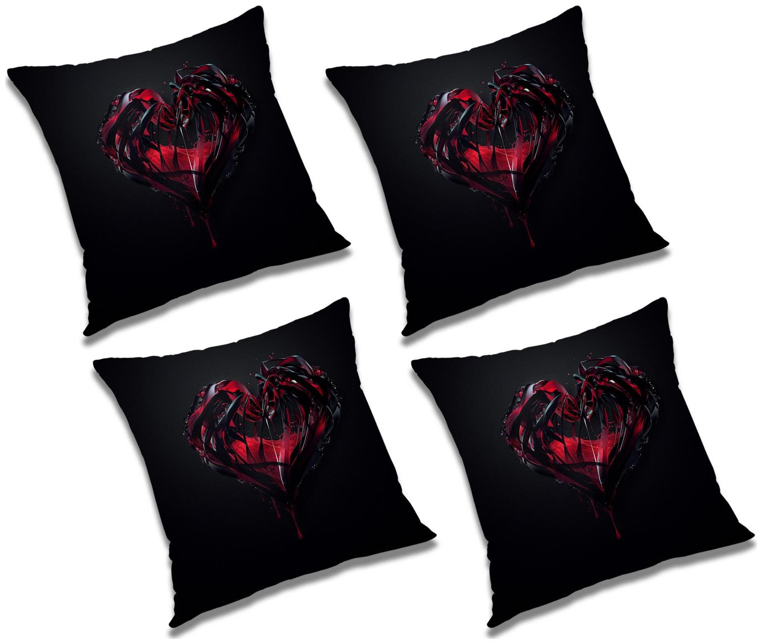 

RADANYA Abstract Polyester Black Cushion Cover ( Small Pack of 4 )