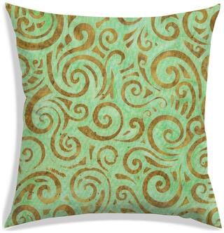 RADANYA Abstract Polyester Green Cushion Cover ( Extra large , Pack of 1 )
