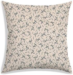 RADANYA Abstract Polyester Cream Cushion Cover ( Large , Pack of 1 )