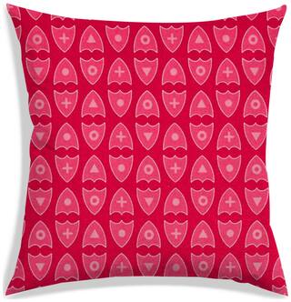 RADANYA Abstract Polyester Red Cushion Cover ( Small , Pack of 1 )