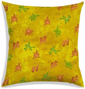 RADANYA Abstract Polyester Yellow Cushion Cover ( Regular , Pack of 1 )