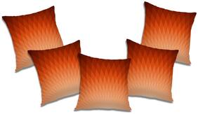 RADANYA Abstract Polyester Orange Cushion Cover ( Large , Pack of 5 )