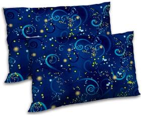 RADANYA Polyester Abstract Pillow Covers ( Pack of 2 , Blue )