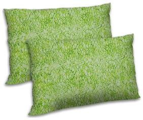 RADANYA Polyester Abstract Pillow Covers ( Pack of 2 , Green )