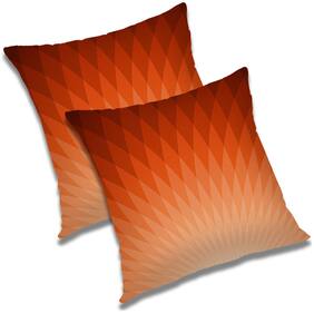 RADANYA Abstract Polyester Orange Cushion Cover ( Large , Pack of 2 )