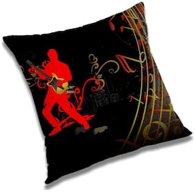 RADANYA Abstract Polyester Black Cushion Cover ( Small , Pack of 1 )