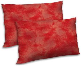 RADANYA Polyester Abstract Pillow Covers ( Pack of 2 , Orange )