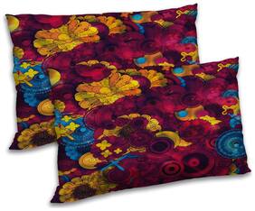 RADANYA Polyester Abstract Pillow Covers ( Pack of 2 , Multi )