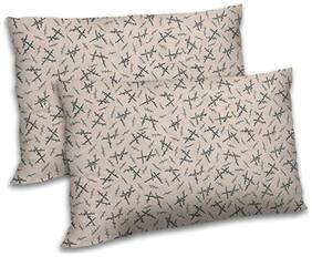 RADANYA Polyester Abstract Pillow Covers ( Pack of 2 , Beige )