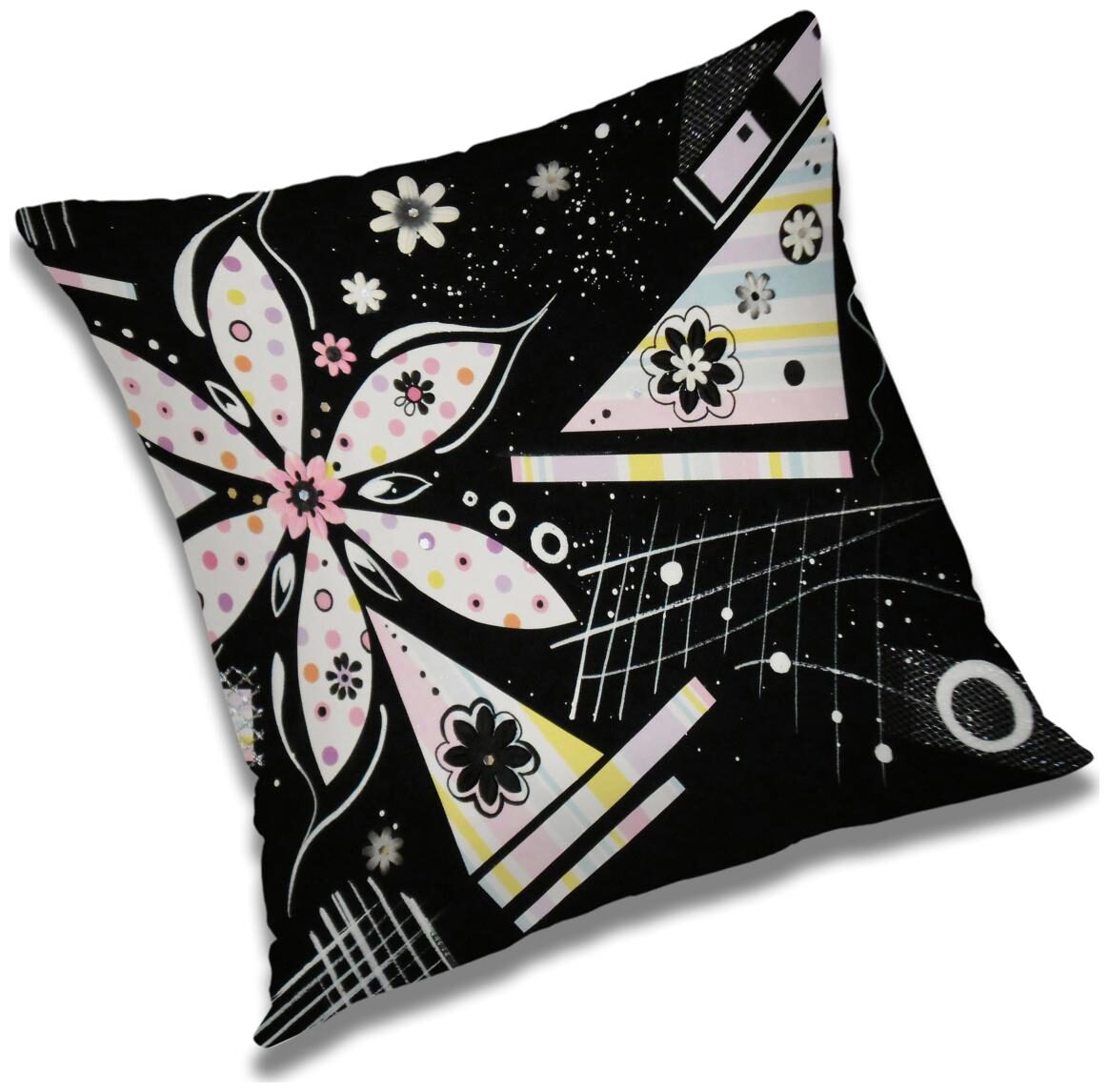 

RADANYA Abstract Polyester Black Cushion Cover ( Small Pack of 1 )
