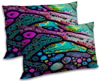 RADANYA Polyester Abstract Pillow Covers ( Pack of 2 , Multi )