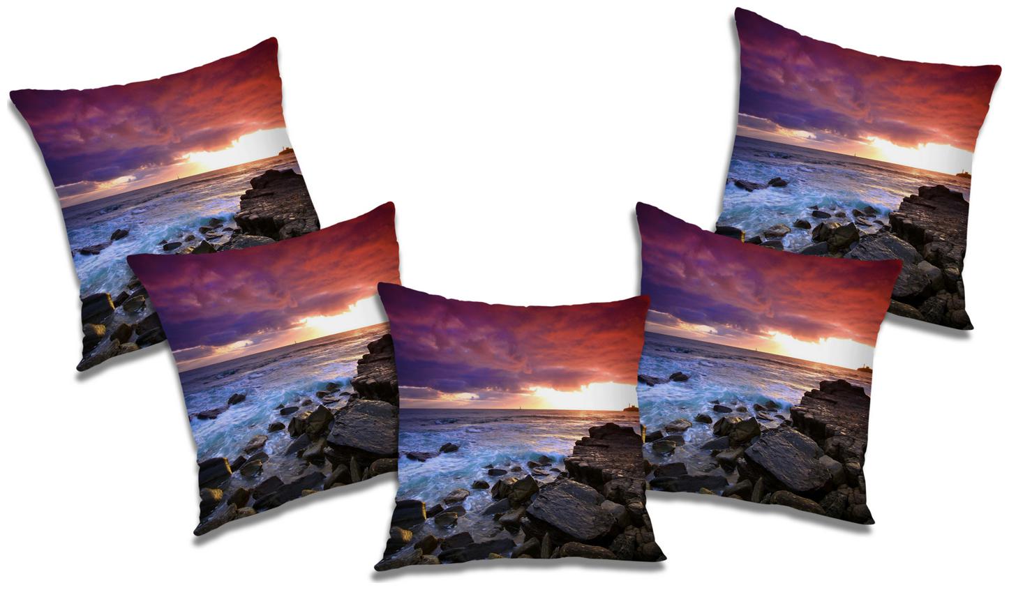 

RADANYA Abstract Cushion Cover with Filler (Set of 5) 16x16 inch